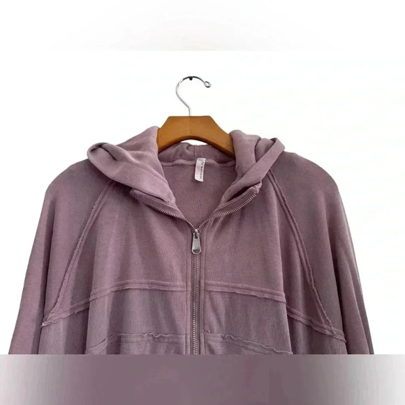Free People Movement Trekking Out Full Zip Hoodie Sweatshirt, Mauve Pink - M - Picture 5 of 16